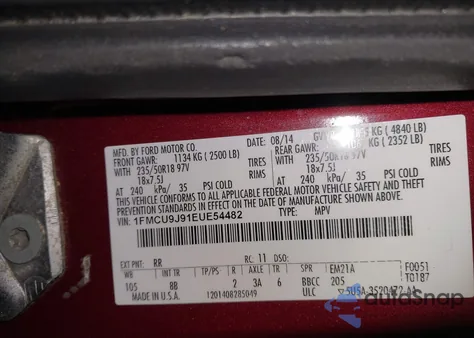 2014 Ford Escape Titanium from USA, damaged, VIN 1FMCU9J91EUE54482